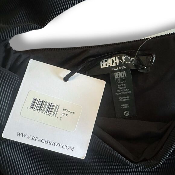 BEACH RIOT NWT Celine Cutout One-Shoulder One-Piece Swimsuit Black Small - Picture 10 of 12